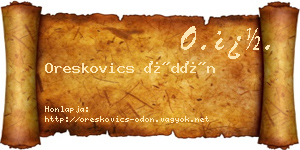 Oreskovics Ödön névjegykártya